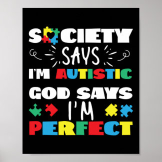 Autism Son Child Daughter Society God Says I'm Poster