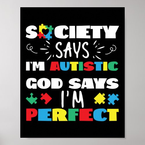 Autism Son Child Daughter Society God Says Im Poster