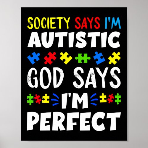 Autism Son Child Daughter Society God Says Im Poster