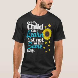 Autism Special Education Teacher Sunflower Tee Wo