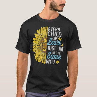 Autism Special Education Teacher Sunflower Tee Wo