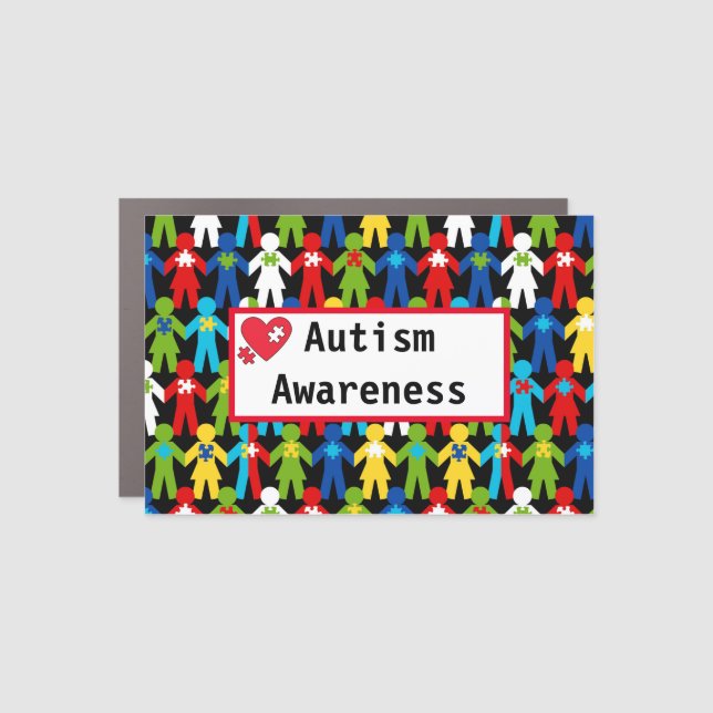 Autism Spectrum Awareness Puzzle Car Bumper Magnet (Front)