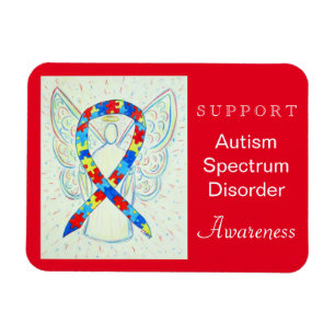 Autism Spectrum Disorder (ASD) Ribbon Angel Magnet