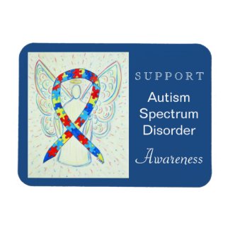 Autism Spectrum Disorder (ASD) Ribbon Angel Magnet