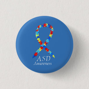 Autism Spectrum Disorder Puzzle Ribbon Pin