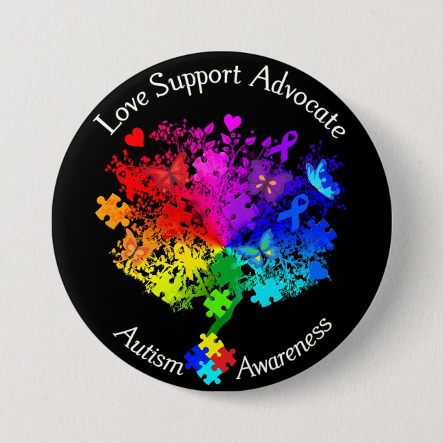 Autism Spectrum Tree Button (Front)