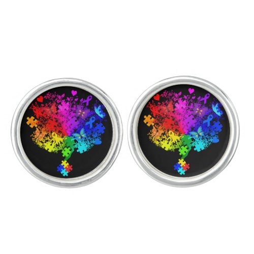 Autism Spectrum Tree Cufflinks