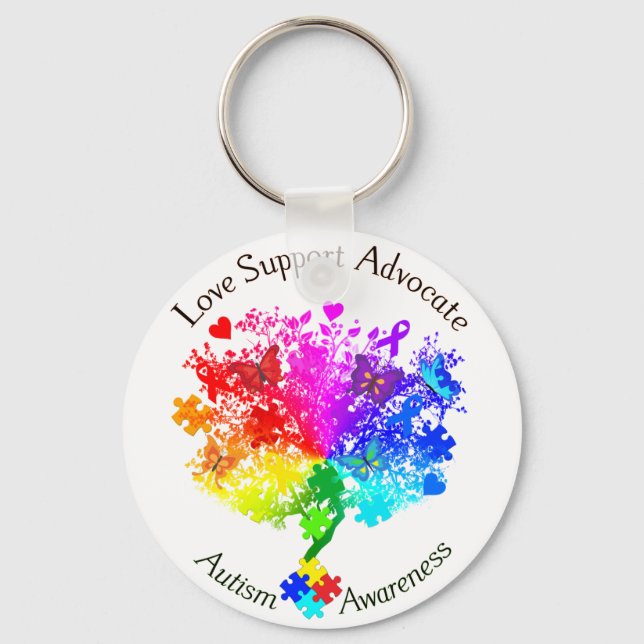 Autism Spectrum Tree Keychain (Front)