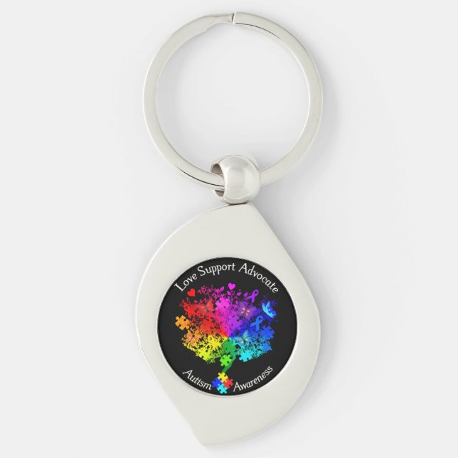 Autism Spectrum Tree Keychain (Front)