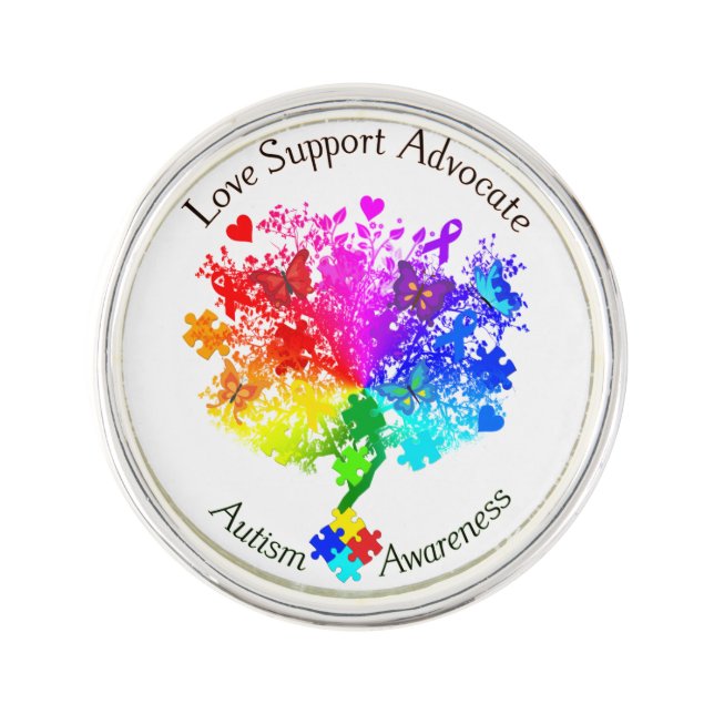 Autism Spectrum Tree Lapel Pin (Front)
