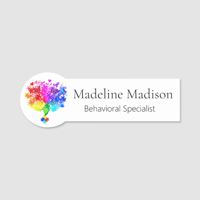 Autism Spectrum Tree Name Tag (Front)