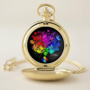 Autism Spectrum Tree Pocket Watch