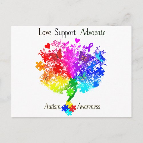 Autism Spectrum Tree Postcard