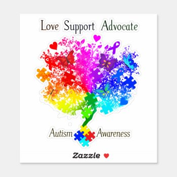 Autism Spectrum Tree Sticker by AutismSupportShop at Zazzle
