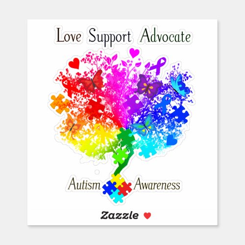 Autism Spectrum Tree Sticker