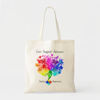 Autism Spectrum Tree Tote Bag by AutismSupportShop at Zazzle