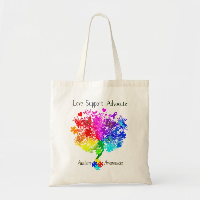 Autism Spectrum Tree Tote Bag (Front)