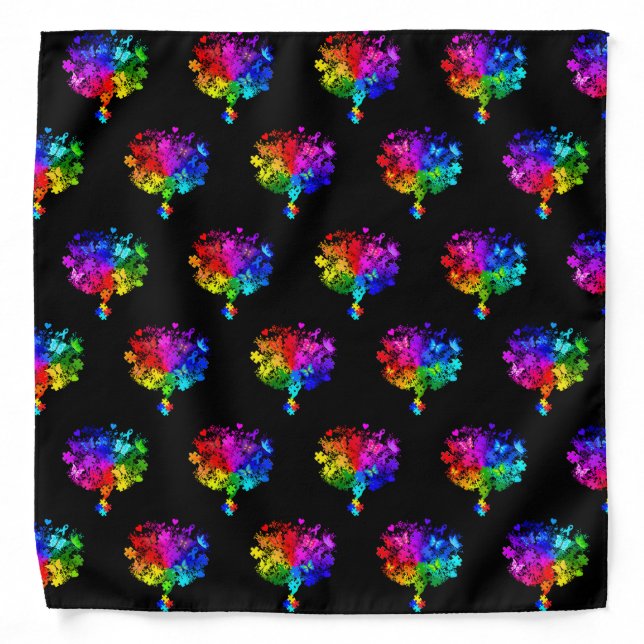 Autism Spectrum Trees Bandana (Front)