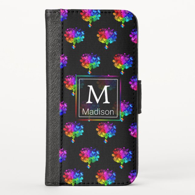 Autism Spectrum Trees iPhone Wallet Case (Front)