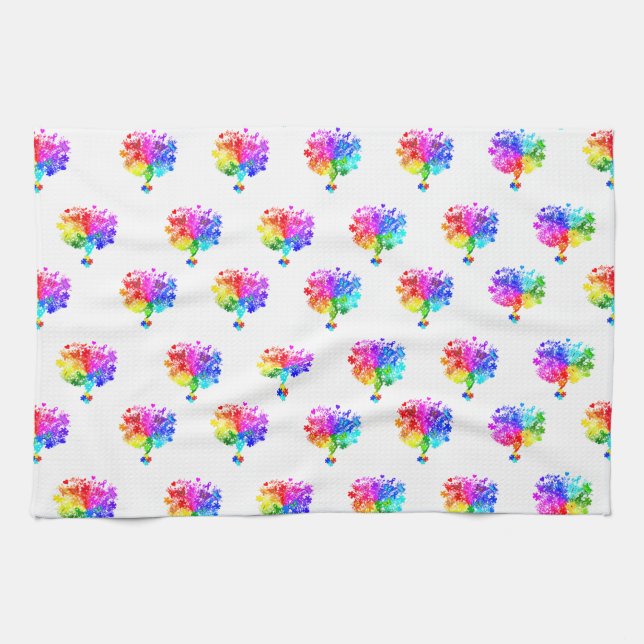 Autism Spectrum Trees Kitchen Towel (Horizontal)