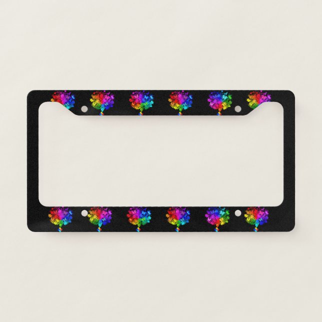 Autism Spectrum Trees License Plate Frame (Front)