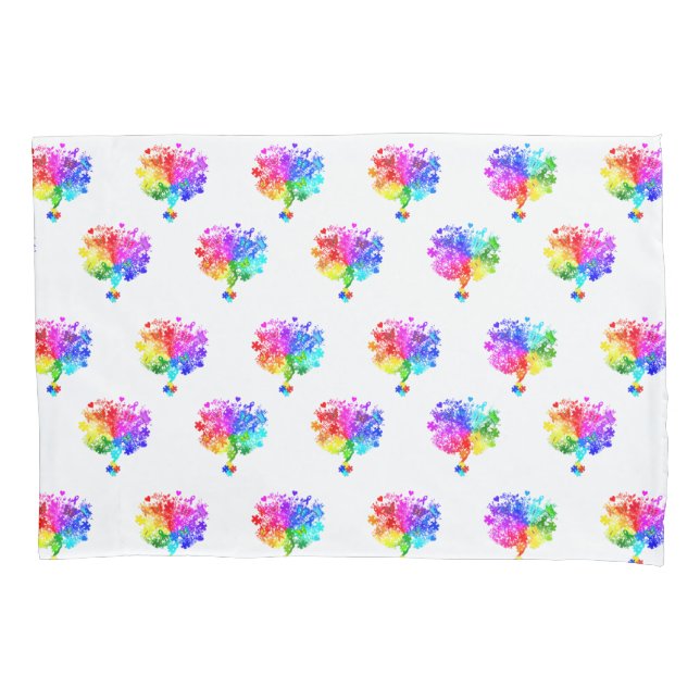 Autism Spectrum Trees Pillow Case (Front)