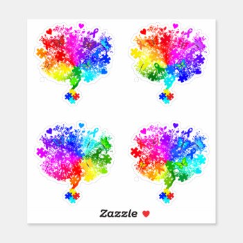 Autism Spectrum Trees Sticker by AutismSupportShop at Zazzle