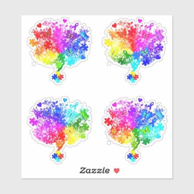 Autism Spectrum Trees Sticker (Sheet)