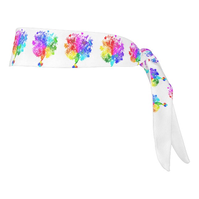 Autism Spectrum Trees Tie Headband (Rotate 90)