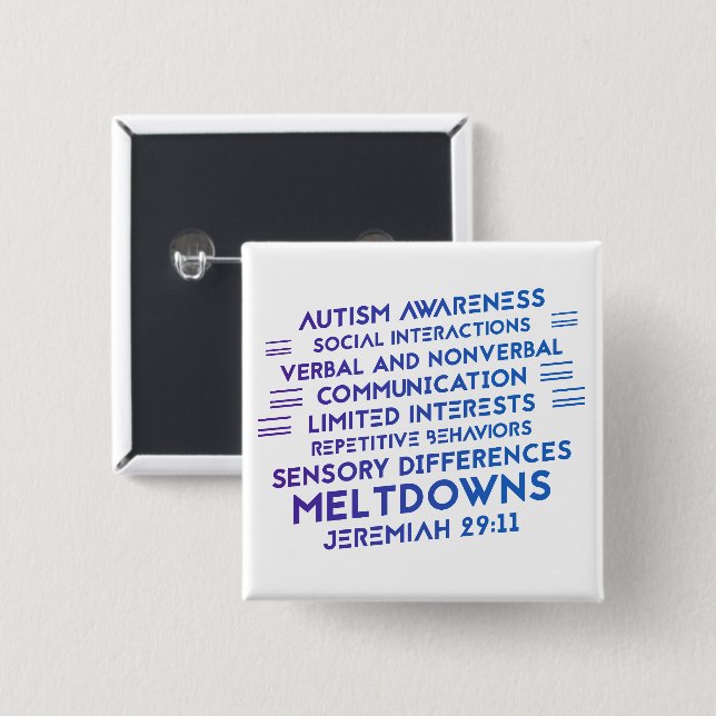 Autism - Square Button (Front & Back)