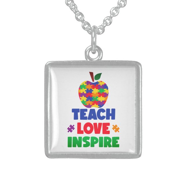 Autism Sterling Silver Necklace (Front)