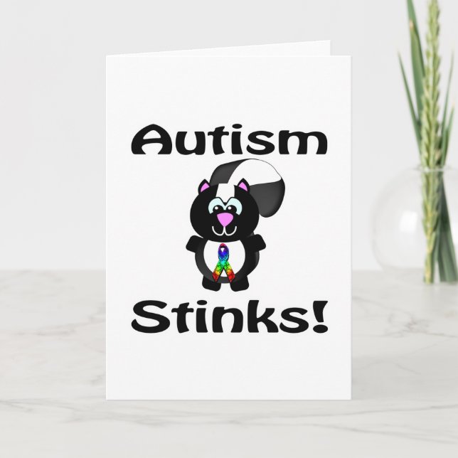 Autism Stinks Skunk Awareness Design Card (Front)