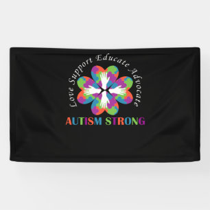 AUTISM STRONG Hands Autism Awareness Banner