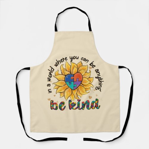 Autism Sunflower Be Kind Apron