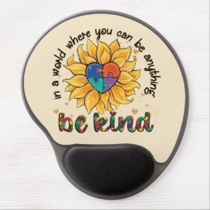 Autism Sunflower Be Kind Gel Mouse Pad