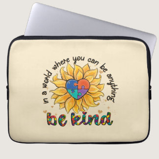 Autism Sunflower Be Kind Laptop Sleeve