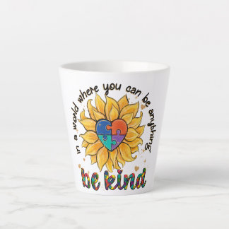 Autism Sunflower Be Kind Latte Mug