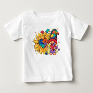 Autism Sunflower Gnome Baby T-Shirt