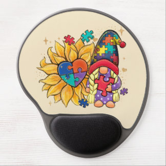 Autism Sunflower Gnome Gel Mouse Pad