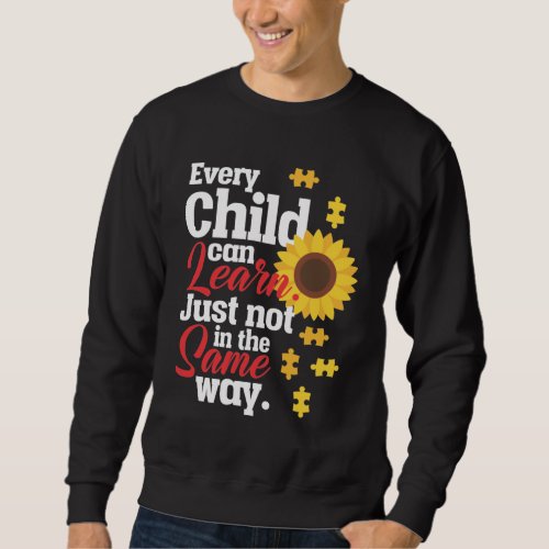 Autism Sunflower Special Education Teacher Sweatshirt