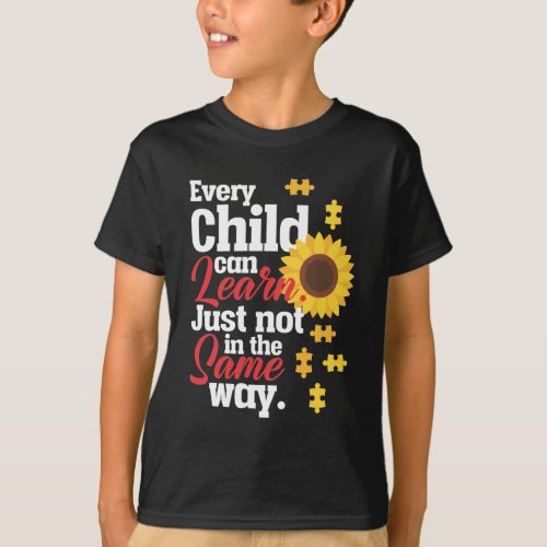 Autism Sunflower Special Education Teacher T_Shirt