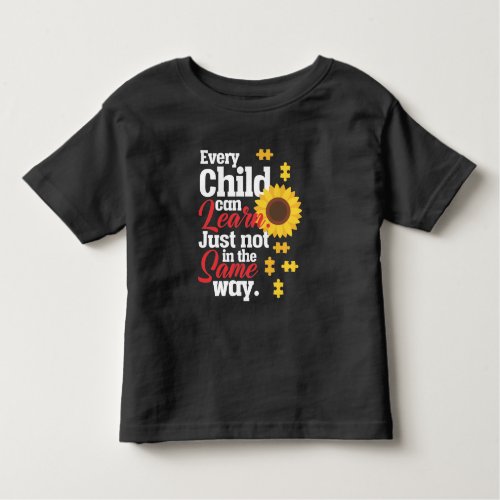 Autism Sunflower Special Education Teacher Toddler T_shirt