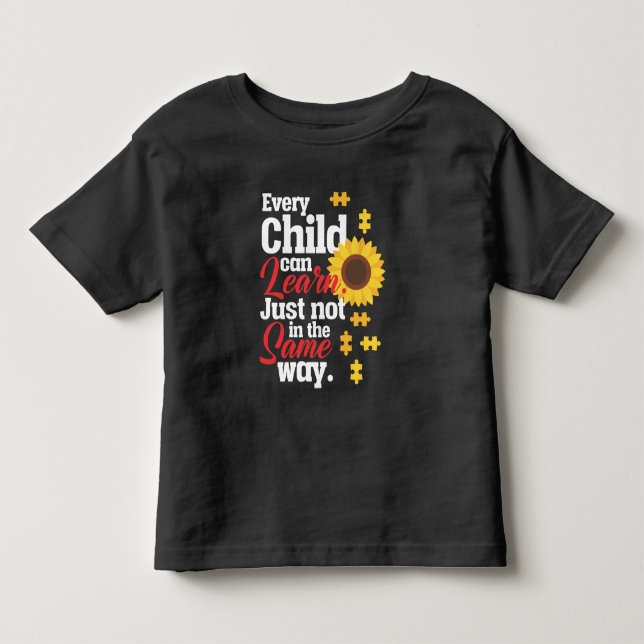 Autism Sunflower Special Education Teacher Toddler T-shirt (Front)