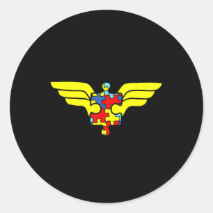 Autism Superhero Autism Gifts For Kids Classic Round Sticker