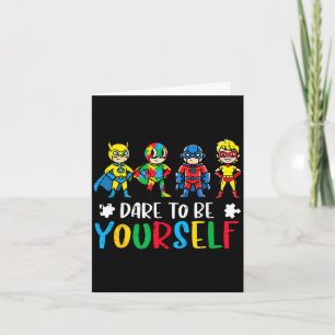 Autism superheroes dare to be awareness kids youth card