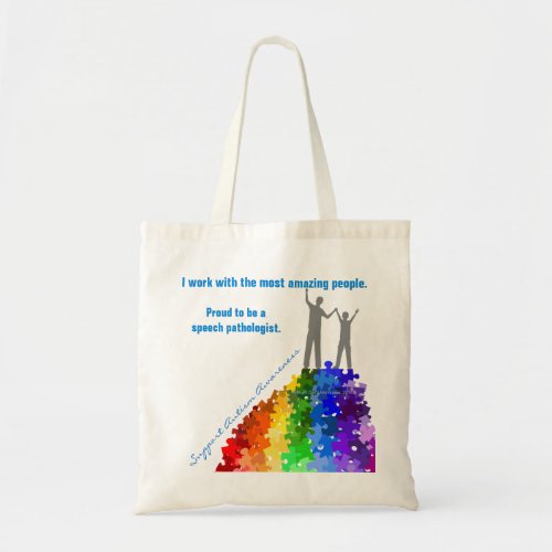 Autism Support Climbing New Heights _ Man  Boy Tote Bag