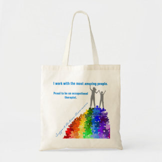 Autism Support Climbing New Heights Woman & Boy Tote Bag