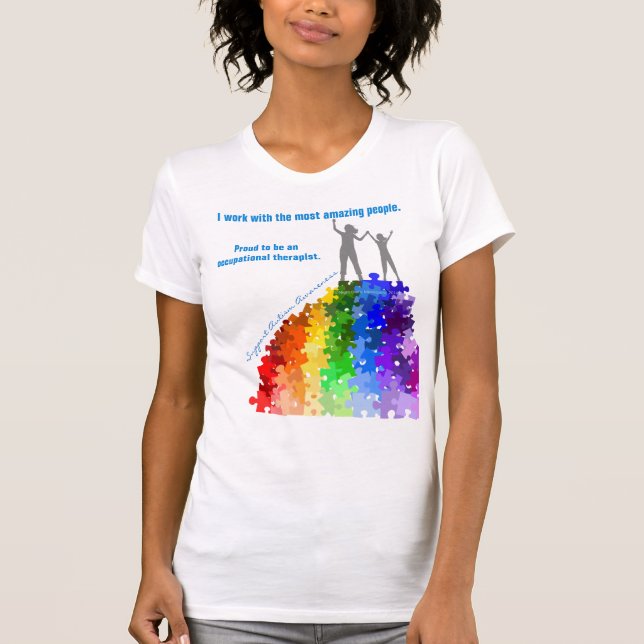 Autism Support Climbing New Heights Woman & Girl T-Shirt (Front)
