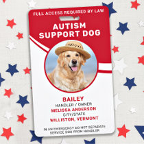 Autism Support Dog Personalized Photo Service Dog Badge