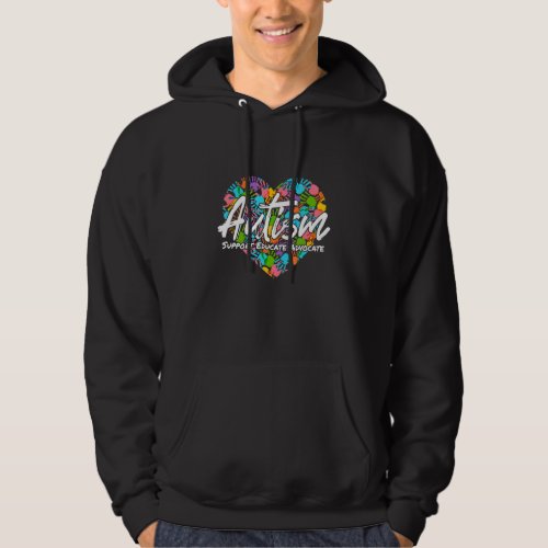 Autism Support Educate Advocate Autism Awareness Hoodie